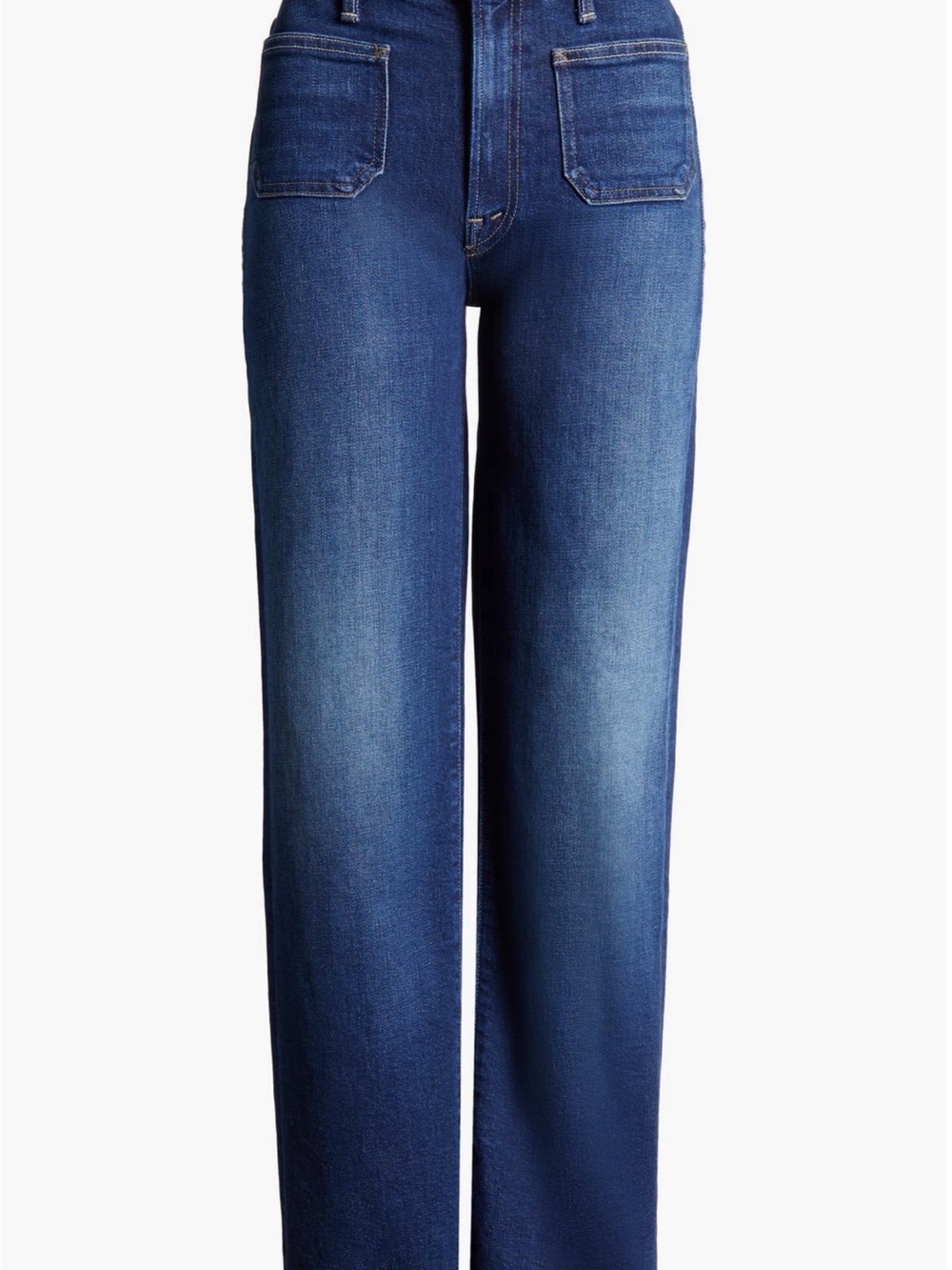MOTHER Straight Leg Jeans in Medium Blue Wash - Picture 4 of 8